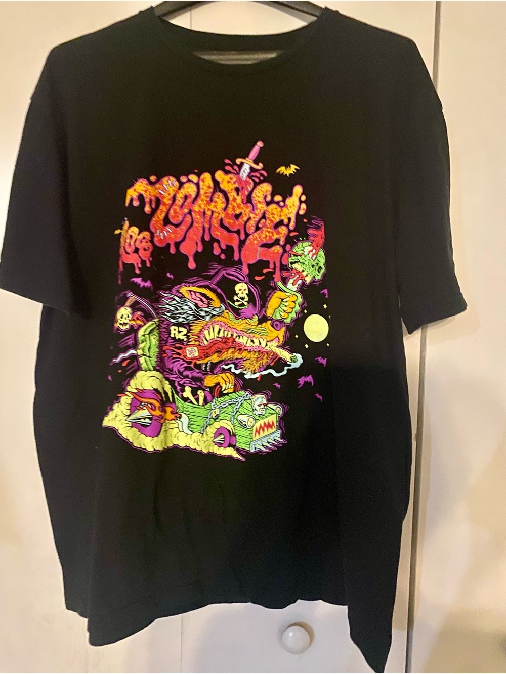 Black Rob Zombie Short Sleeve concert Tee with Neon Graphic